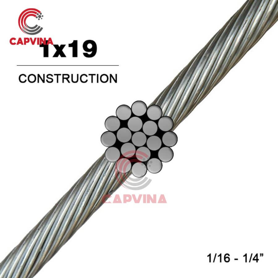 1X19 stainless steel wire rope construction