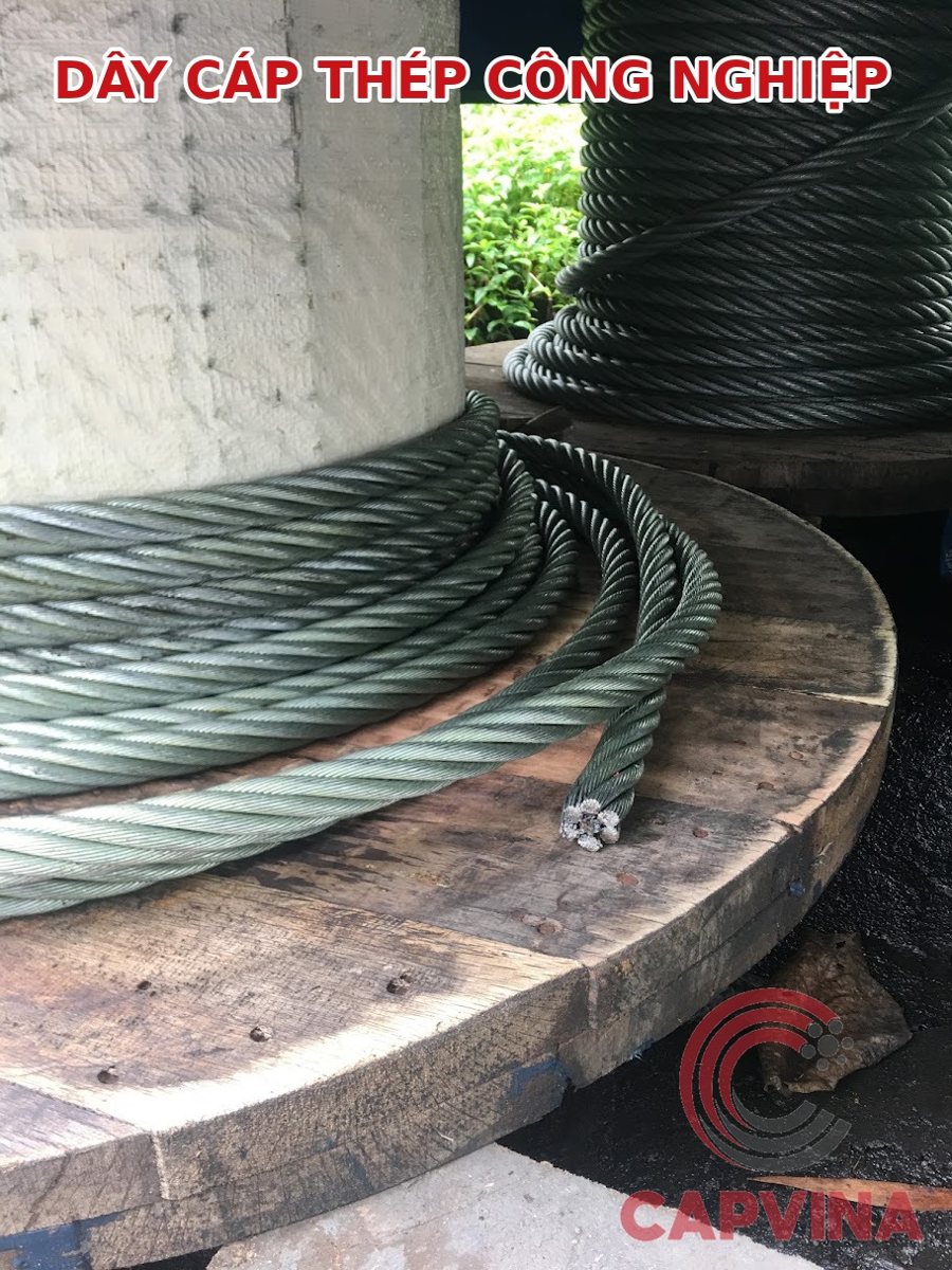 Industrial steel wire rope on reel