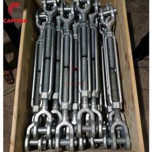 Large jaw and jaw turnbuckles packed in wooden case